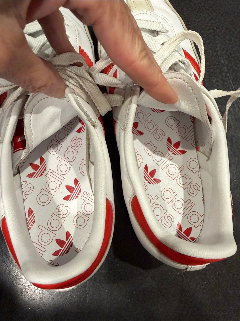 adidas White & Red Low-Top Samba Sneakers - Picture 4 of 4